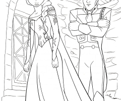 Coloriage Elsa et Hans