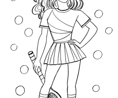 Coloriage fille tennis